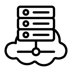 Cloud Database Line Icon