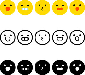 あいうえおの口をした顔のアイコンセット