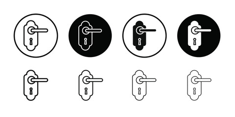 Door knob icon Vector flat thin line illustration