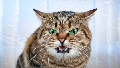 Obraz premium 怒っている猫