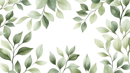 Aesthetic Green Leaf Border Design