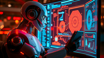 close up of a humanoid ai robot