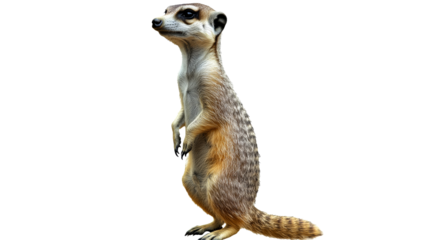 Meerkat standing alert in a desert environment