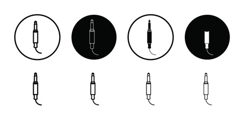 Jack cable icon Vector flat thin line illustration