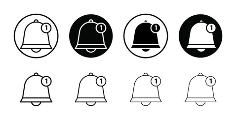 Notification icon Vector flat thin line illustration