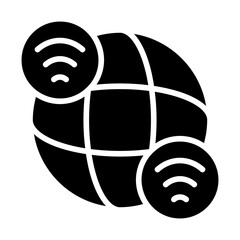 Naklejka premium Global Network Solid Icon