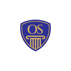 Law Logo Shield, Column and letter O and S