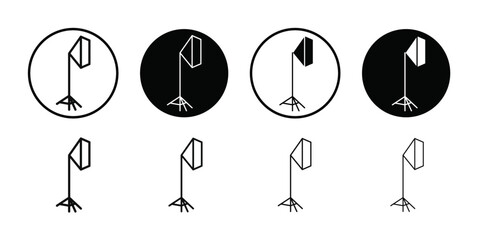 photography lighting icon Vector flat thin line illustration