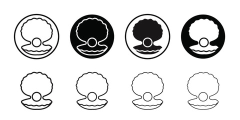 Pearl icon Vector flat thin line illustration