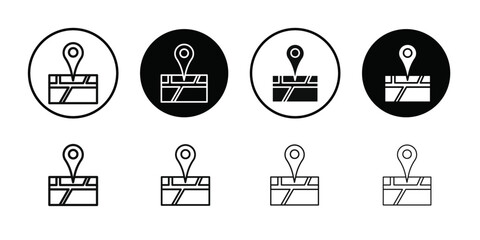 Pin on a map icon Vector flat thin line illustration