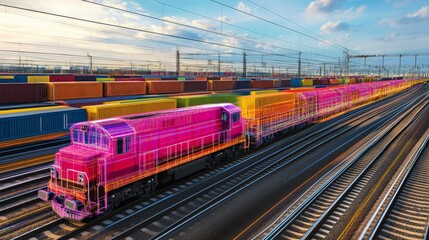 Conceptual Graphic of Train Routes and Logistics Networks