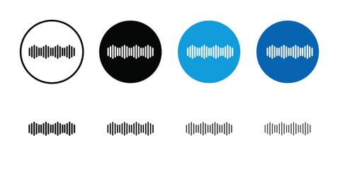 Obraz premium Sound Wave Icon Vector flat thin line illustration