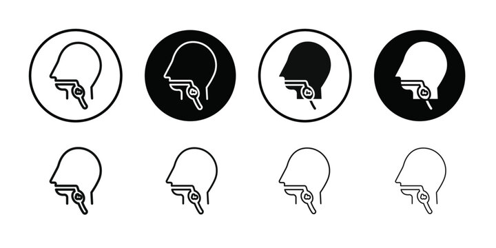 Swallowing reflex icon Vector flat thin line illustration