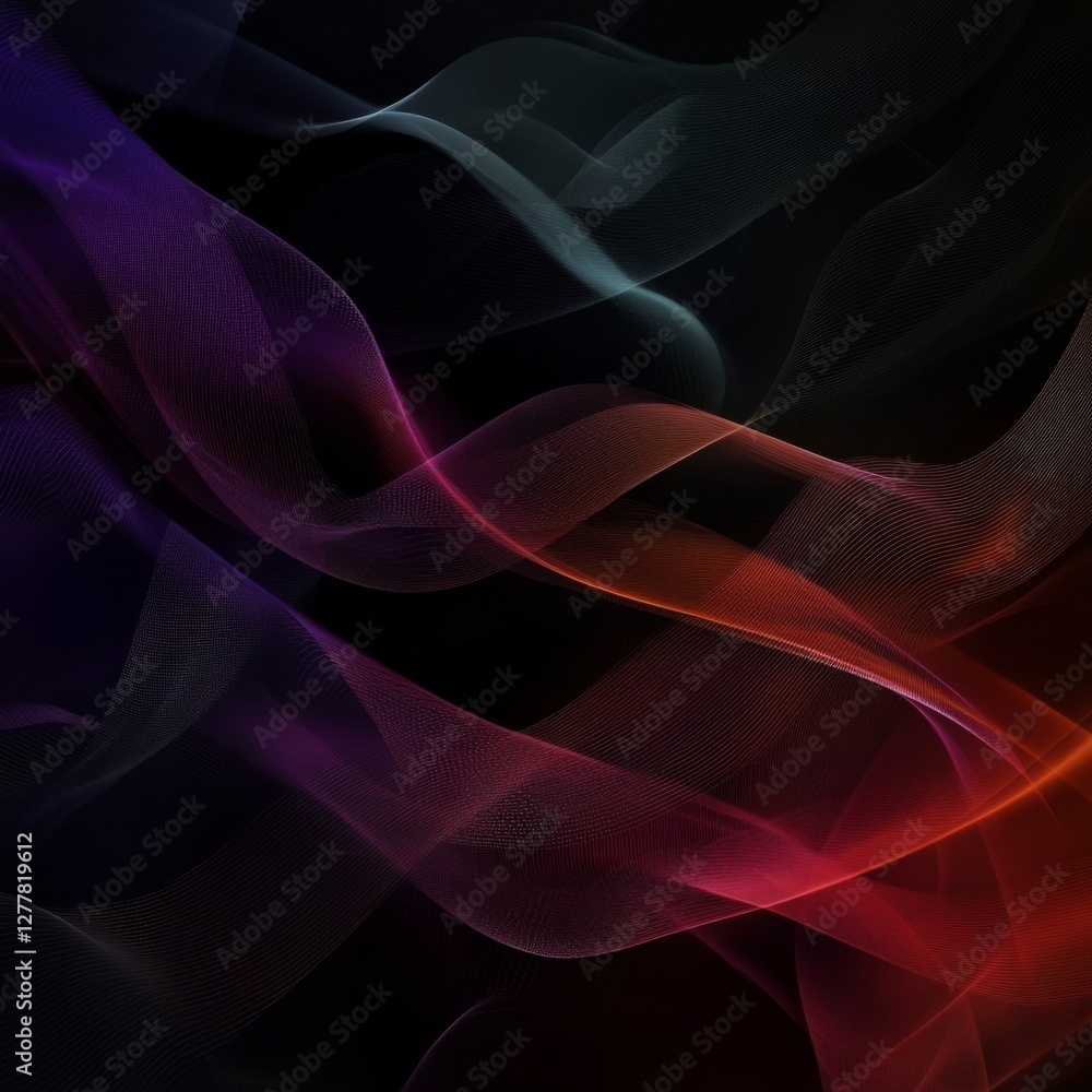 Poster abstract flowing lines in dark gradient: a modern background design for digital art