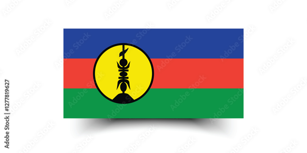 Poster new caledonia flag. flag of new caledonia. flag icon. standard color. standard size. rectangular fla