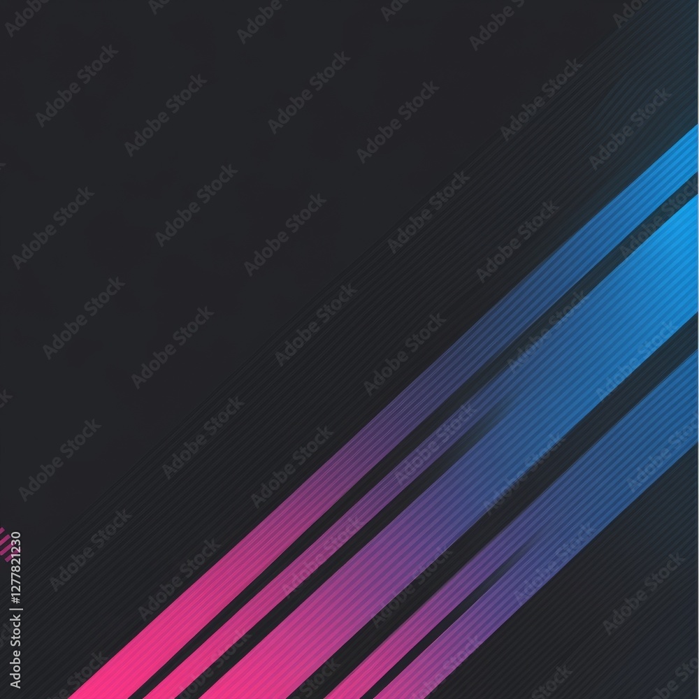 Fototapete gradient stripes on dark background: abstract lines transitioning from pink to blue create a vibrant
