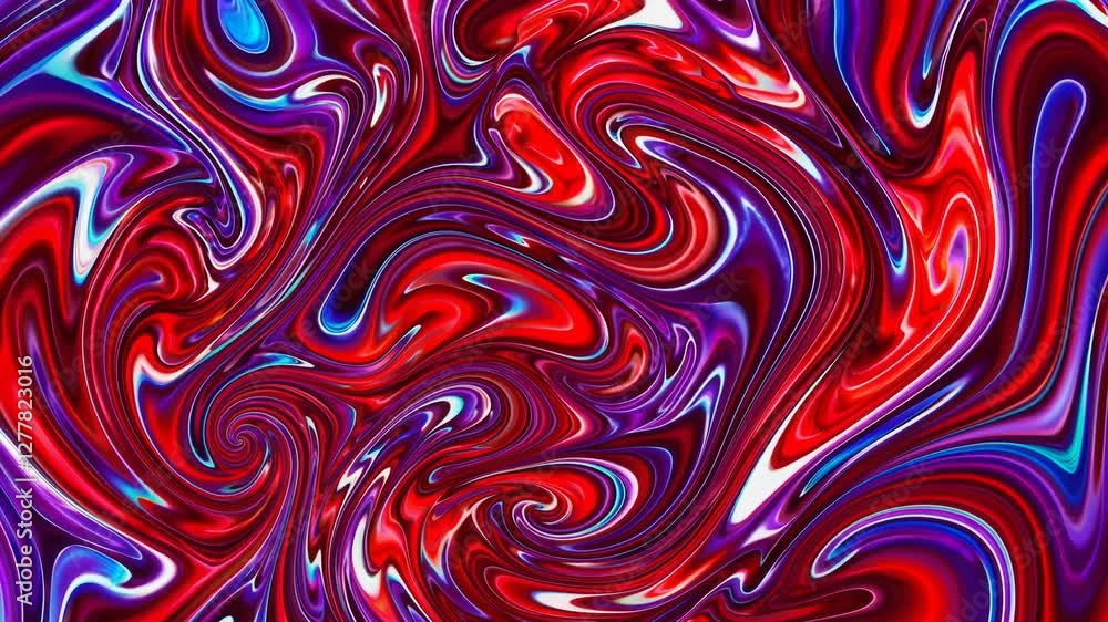 Aufkleber Vibrant red and purple abstract swirl pattern with glossy texture. Modern art and creative expression concept