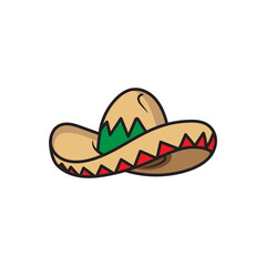 Mexican sombrero illustration of traditional hat vector template