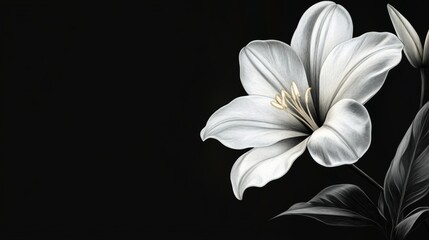 Fototapeta premium illustration of realistic flower on black background
