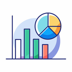 Bar chart and pie chart showing clear financial data trends