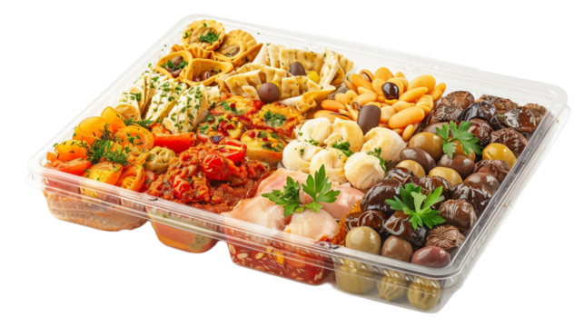 Food Box with Variety on transparent background PNG.