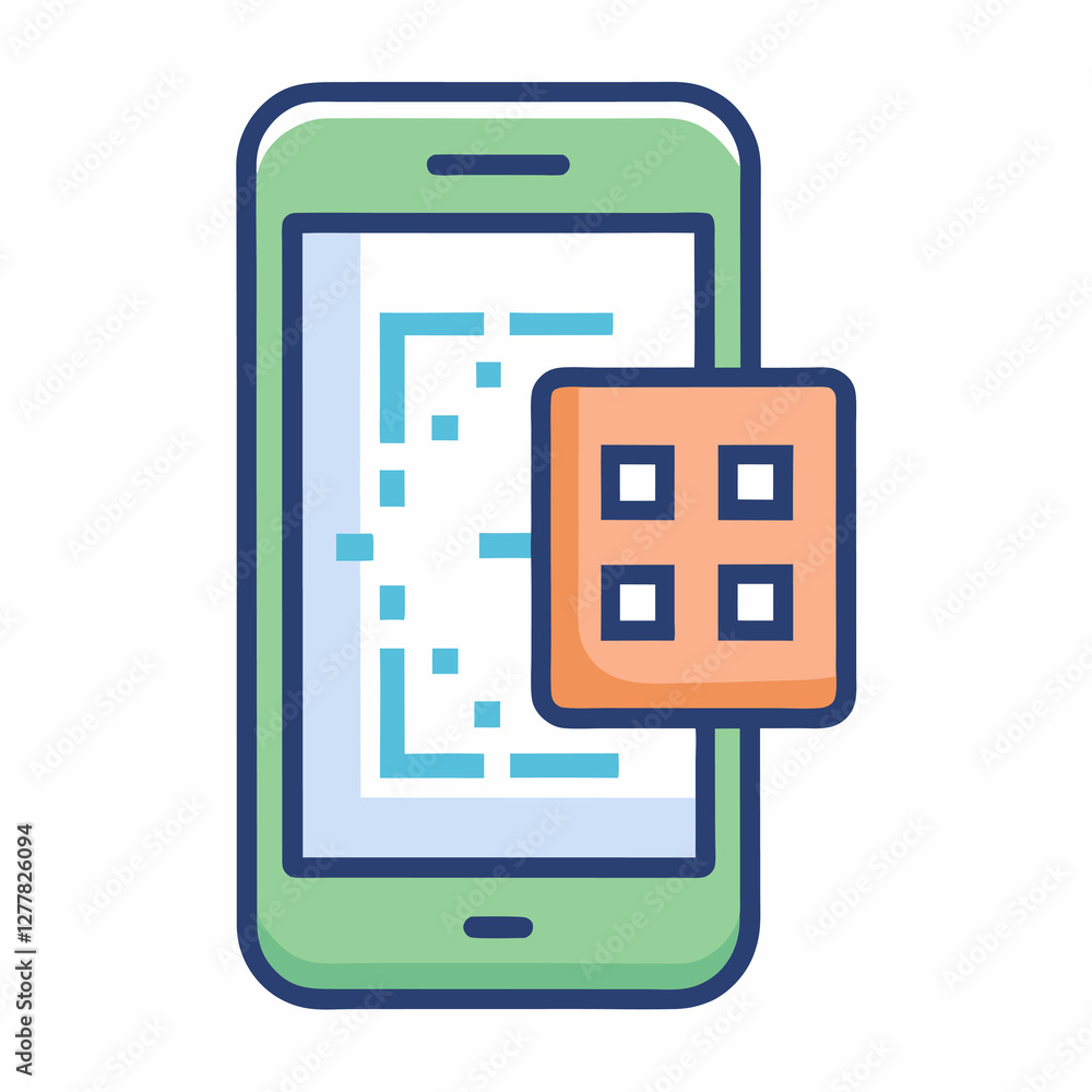 Poster mobile phone scanning qr code for seamless digital payment verification