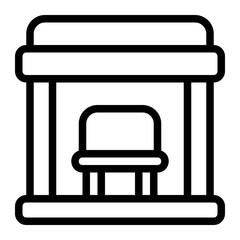 Fototapeta premium Station Line Icon