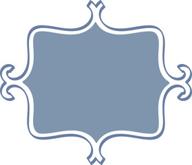 Blue Ornate Frame Decorative Element Design