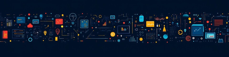 Abstract Digital Data Visualization Network Technology