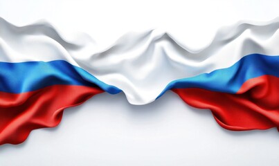 Naklejka premium Waving Russian Flag with Textured Fabric, Symbolizing National Pride and Identity