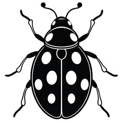 Animal Ladybug vector silhouette , clip art, and symbol. Shilhouette of animal concept and simple design. Silhouette ladybug.