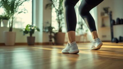 Knee exercises in a clean fitness space. Featuring strength and flexibility