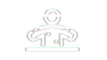 Icon diagnoses is distorted. Glitch. Noise, chromatic aberration, geometric distortion