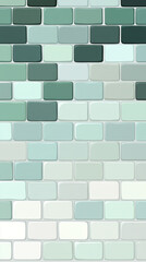 A wall made of green and white tiles