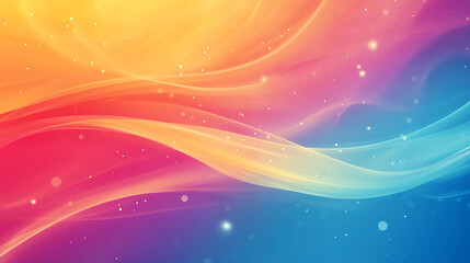 Abstract Colorful Waves and Glowing Particles Background