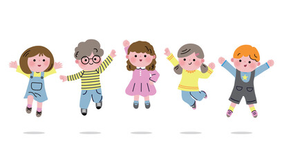 ジャンプする子どもたち