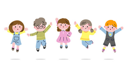 ジャンプする子どもたち