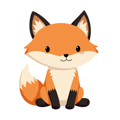 Obraz premium A cartoon fox with orange fur a chest and details on a designed in a simple and child-friendly style