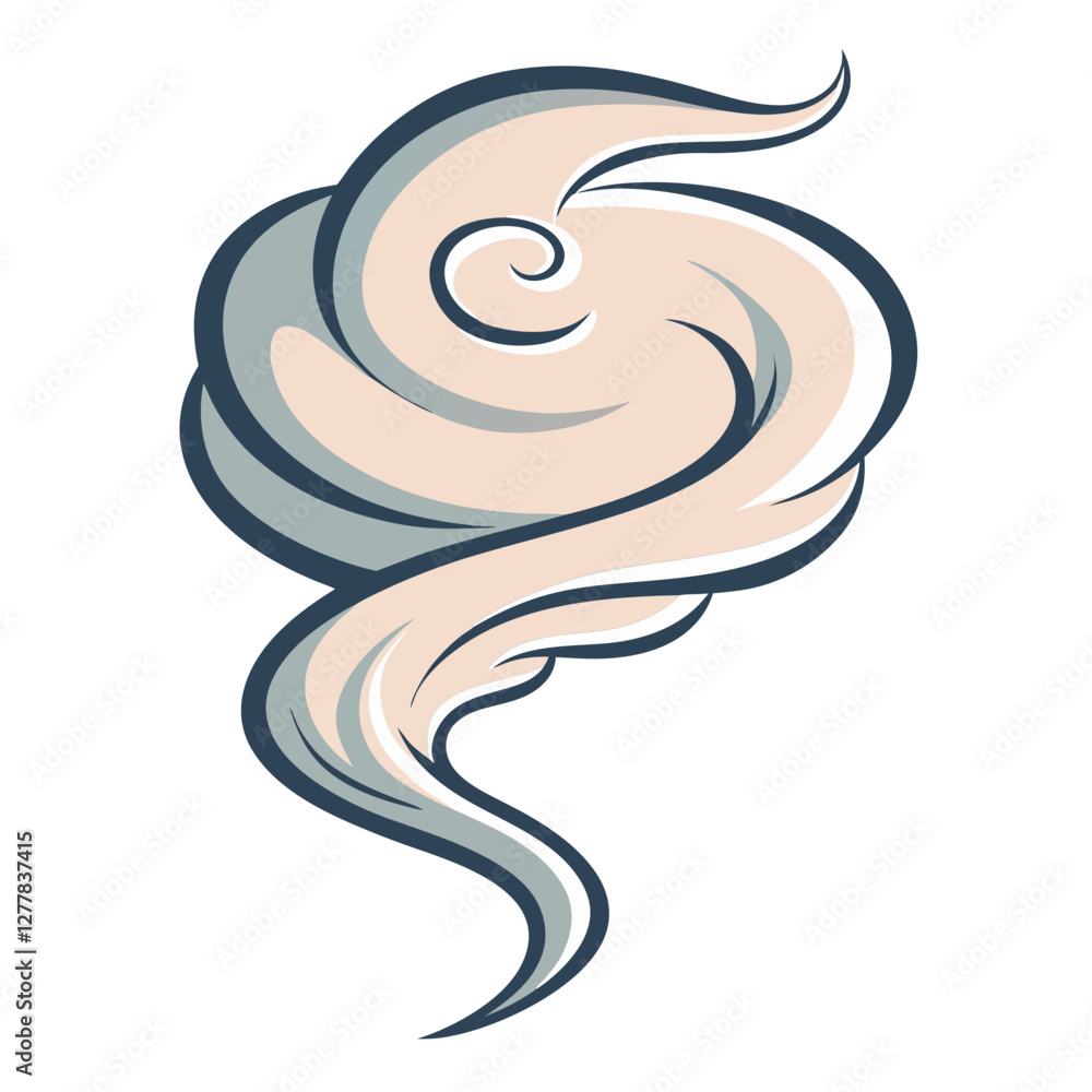 Poster elegant cream and gray abstract swirl design, a soft and elegant abstract swirl design in cream and 