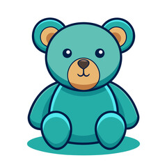 Cute blue teddy bear vector illustration
