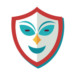 Geometric mask with vibrant colors vector design
