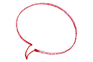 Separate red speech bubble on transparent background.