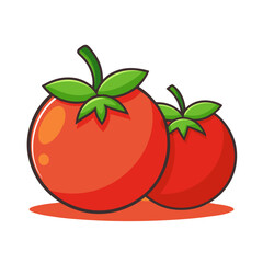 Two tomatoes vector illustration design
