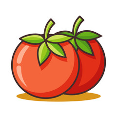 Two tomatoes vector illustration design
