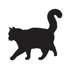 Cat Silhouette - Walking Cat Icon for T-Shirts and Merch - Cat Vector - Cat Illustration - Minimalist Cat Silhouette - Cat Vector - Cat Digital Art
