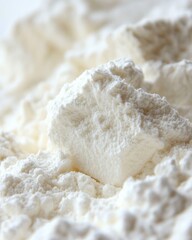 Close up of Fine White Powdered Sugar Texture Background with Soft Light and Shallow Depth of Field