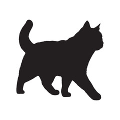 Cat Silhouette - Classic Cat Pose for Decorative Art - Cat Vector - Cat Illustration - Minimalist Cat Silhouette - Cat Vector - Cat Digital Art
