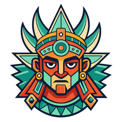 Tribal warrior vector illustration with armor
