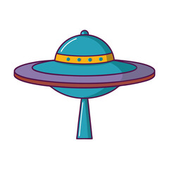 Colorful UFO spaceship vector design
