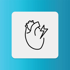 Obraz premium Cardiovascular Disease icon. Editable stroke. Vector illustration 